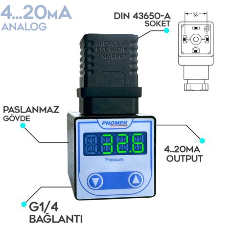 Pnomek 4 20mA Analog ES A3 K1 Z1 Serisi 050mbar 600 Bar Seçenekli