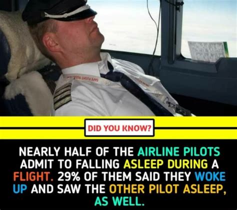 Did You Know Nearly Half Of The Airline Pilots Admit To Falling Asleep During A Flight 29 Of