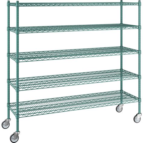 Regency X X Nsf Green Epoxy Mobile Wire Shelving Starter