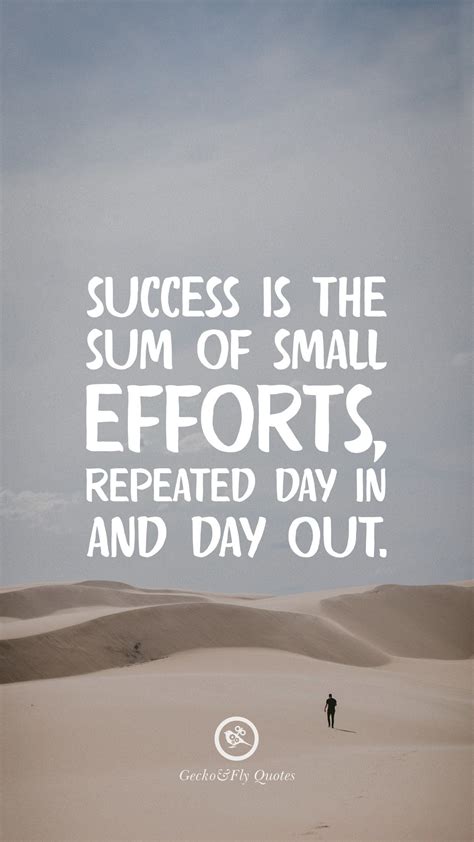 Success Is The Sum Of Small Efforts Repeated Day In And Day Out Fly