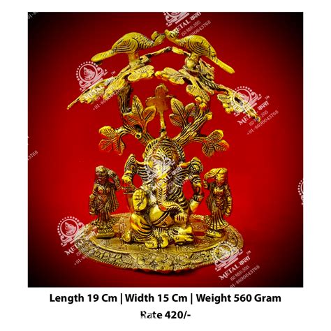 Golden Metal Kala Riddhi Siddhi Ganesh God Statue For Worship At Rs