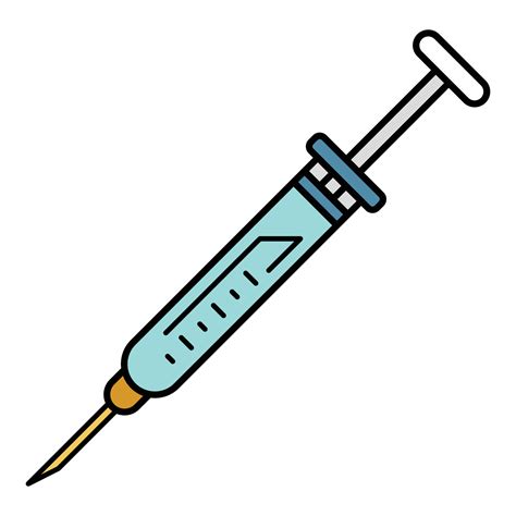 Medical New Syringe Icon Color Outline Vector 15677296 Vector Art At