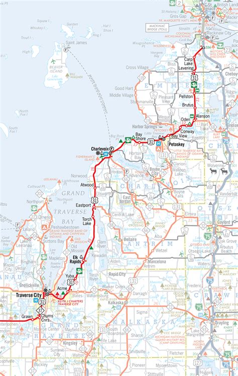 Michigan Highways Route Listings Us Route Map