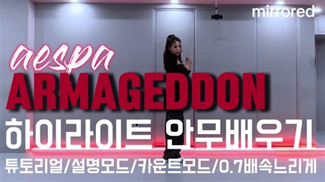 K POP 튜토리얼 카운트 안무배우기 AESPA 에스파 ARMAGEDDON 아마겟돈 아마겟돈튜토리얼 아마겟돈설명모드 아마겟돈