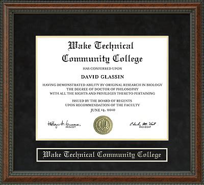 Wake Technical Community College (Wake Tech) Diploma Frame: Wordyisms