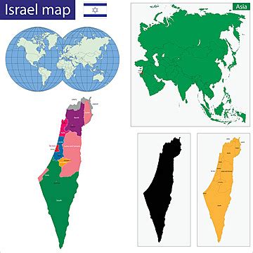 Outlined Vector Illustration Of Israels Map With A Transparent