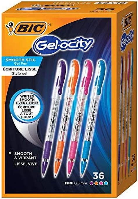 Bic Gelocity Smooth Gel Pens Fine Point Mm Assorted Colors For