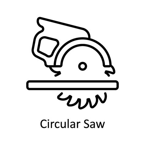 Circular Saw Vector Outline Icon Design Illustration Home Repair And