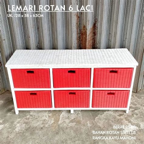 Jual Ongkir Paling Murah Ready Stok Lemari Laci Rotan Sintetis Rak