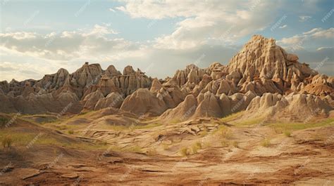 Premium Ai Image A Photo Of A Badlands Terrain With Jagged Ridges