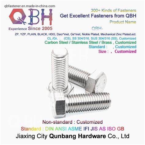 304 Stainless Steel Outer Hexagon Screws Hexagon Bolts Bolt Fastener