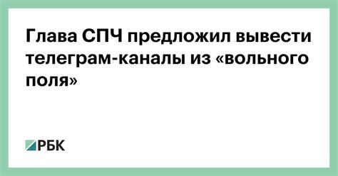 Глава СПЧ предложил вывести телеграм каналы из «вольного поля — РБК