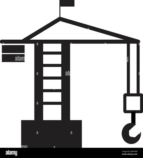 Icono de grúa de construcción sobre un fondo blanco grúa torre firmar