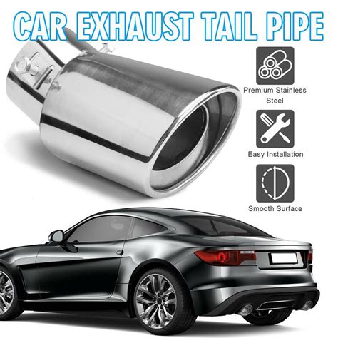 Buy PDTO Car Chrome Stainless Steel Rear Exhaust Pipe Tail Muffler Tip