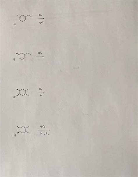 Solved 4 Draw The Product S Of Each Reaction Below And