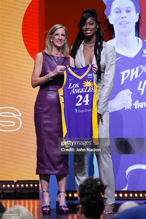 Cathy Engelbert And Rickea Jackson At The Wnba Draft 2024 Held At The