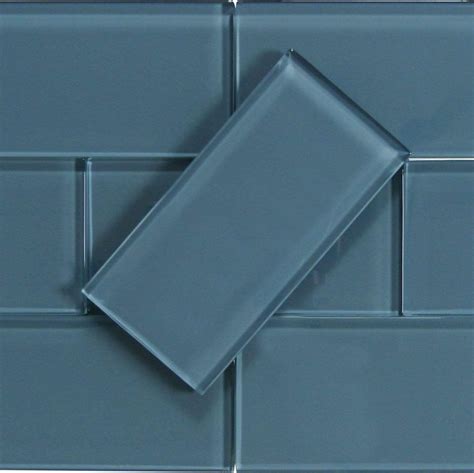 3 X 6 Blue Glass Subway Tile Glossy 444 177 — Oasis Tile