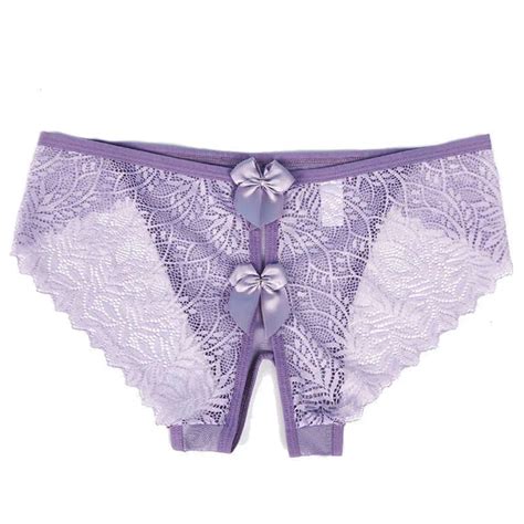Floral Lace Open Crotch Lace Panties For Women With Bowknot Erotic Women S Lingerie From