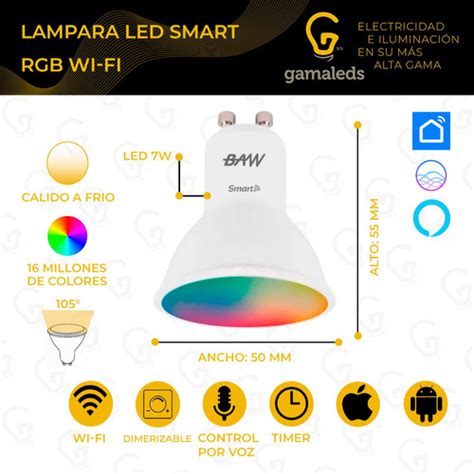 Lampara Led Smart Dicroica Rgb Wifi Baw Gu10 7w ELECTRO 770