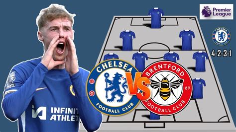 CHELSEA POTENTIAL STARTING LINEUP VS BRENTFORD PREMIER LEAGUE 2023