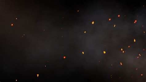 Burning Fire Particles Smoke Effect Black Screen Background Video 4k