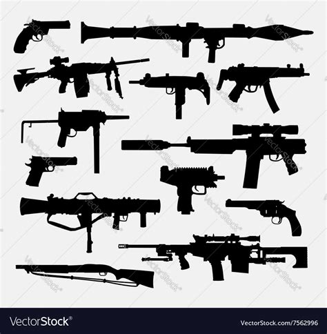 Gun Weapon Silhouette Royalty Free Vector Image