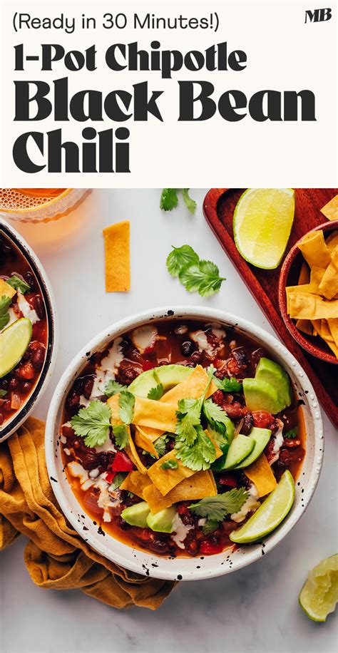 Pot Chipotle Black Bean Chili Minimalist Baker Recipes