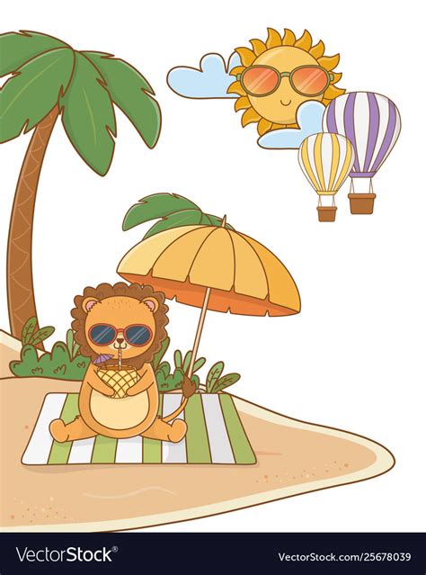 Summer vacation relax cartoon Royalty Free Vector Image