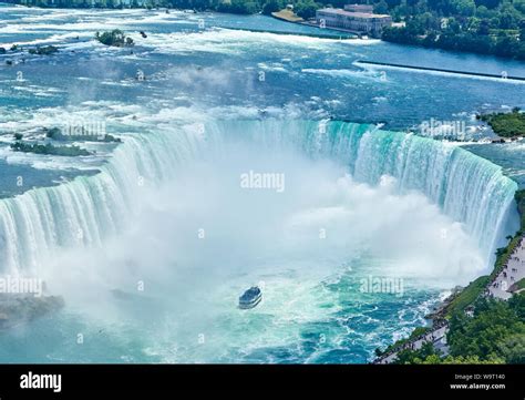 Beautiful Niagara Falls in summer on a clear sunny day, view from ...