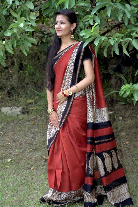 Handblock Printed Silk Cotton Chanderi Sarees With Blouse Piece