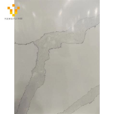 White Calacatta Artificial Quartz Stone Polishing Surface White Quartz