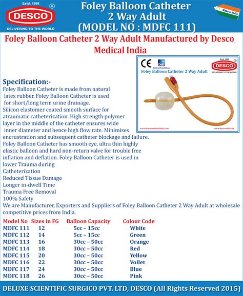 Foley Balloon Catheter 2 Way Adult Manufacturer Supplier And Exporter