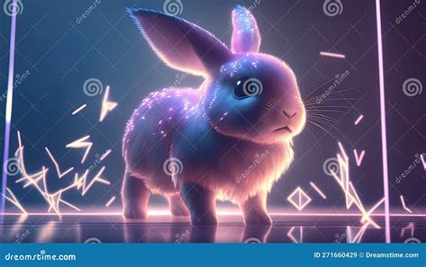 Magical Rabbit Digital Art Illustration Generative Ai Stock