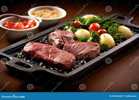 Sizzling Sirloin Steak On A Hot Stone Platter Stock Image Image Of Stone Generated