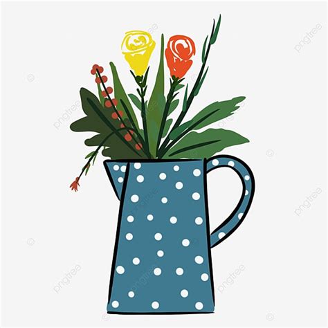 Jarr N Floral Ilustrado A Mano Png Enchufe Florero Pintado A Mano