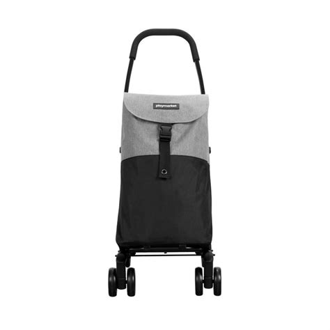 Playmarket Go Four Carro De La Compra 4 Ruedas Plegable Gris Y Negro