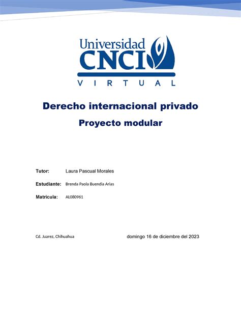 Proyecto Modular Derecho Privado Derecho Internacional Privado