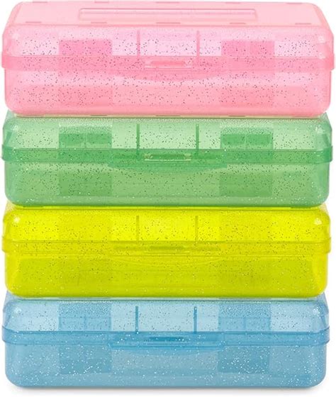 Amazon Blue Summit Supplies Colorful Glitter Plastic Pencil Boxes