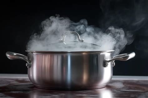 Premium Ai Image Boiling Kettle Producing Dense Clouds Of Steam