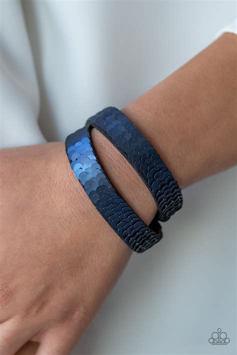 Under The Sequins Blue Urban Bracelet Paparazzi Flamingo Angie