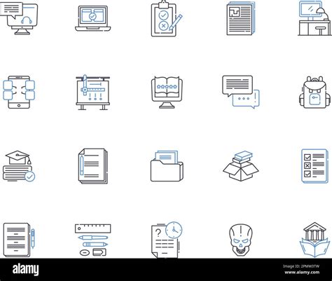 Homework Outline Icons Collection Exercise Assignment Task Study