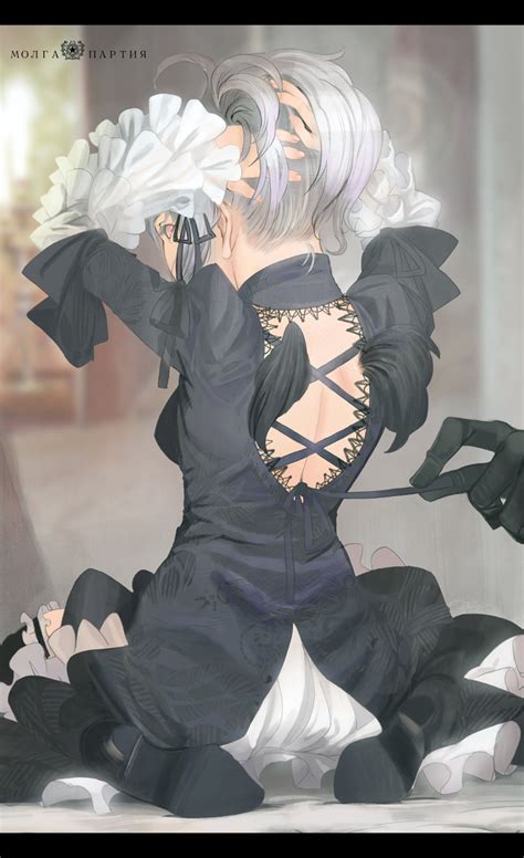 Safebooru Back Black Wings Dress Frilled Dress Frills Highres Looking Back Moruga Nape Rozen