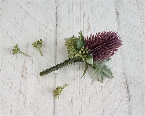 Purple Thistle Wedding Bouquet Bridal Bouquet Scottish Etsy