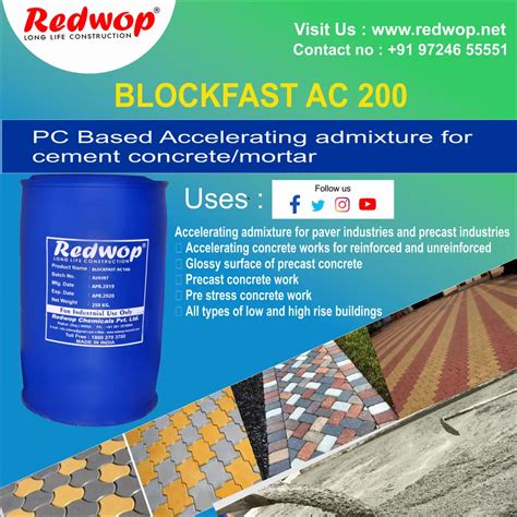 Redwop Concrete Admixture Blockfast Ac For Construction Packaging