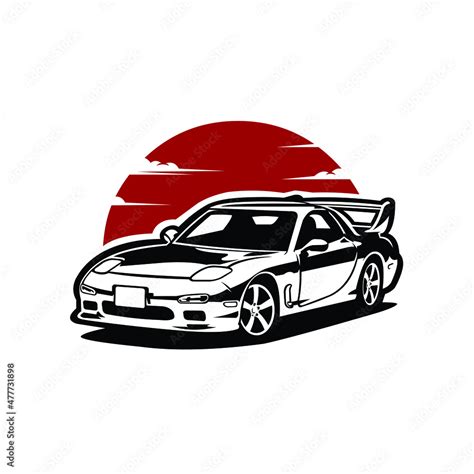 Japanese sport car illustration template. Car club JDM sport car vector ...