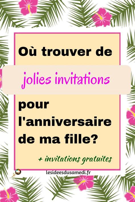 Carte Invitation À Imprimer Gratuite Anniversaire Tanant