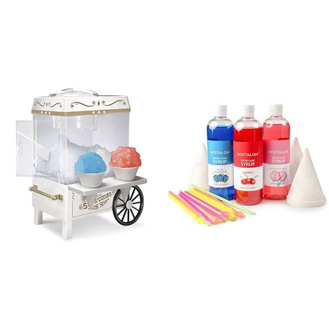 Nostalgia Snow Cone Shaved Ice Machine White And Premium Snow Cone