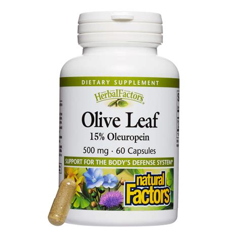 Natural Factors Herbal Factors Olive Leaf 500 Mg 60 Capsules