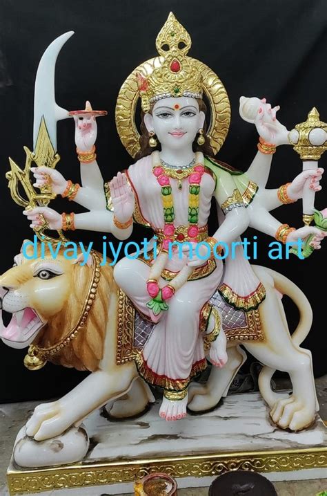 White Painted Marble Durga Statue For Worship At Rs 21000 In Jaipur