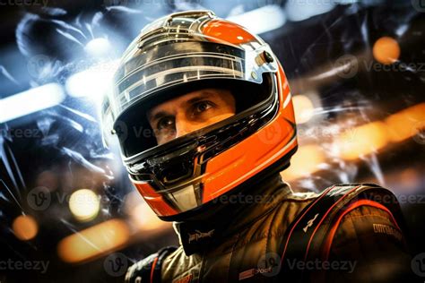 Racing car driver wearing helmet for competition 29883121 Stock Photo ...